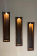 Handcrafted Wooden Wall Niche with LED Light | Vertical Modern Wall Décor
