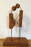 Handcrafted Wooden Couple Art Showpiece | Modern Love Sculpture