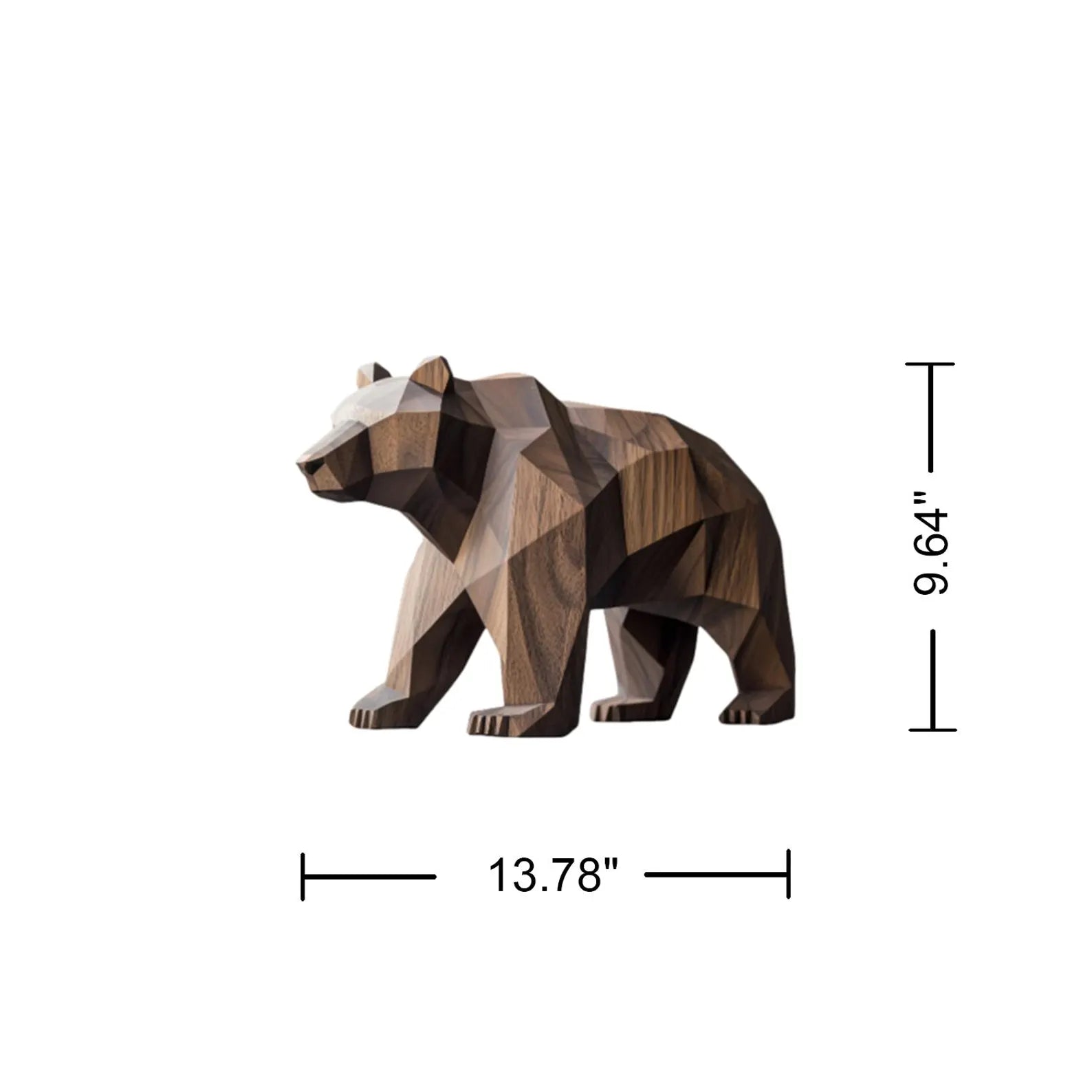 Handmade Walnut Bear Sculpture