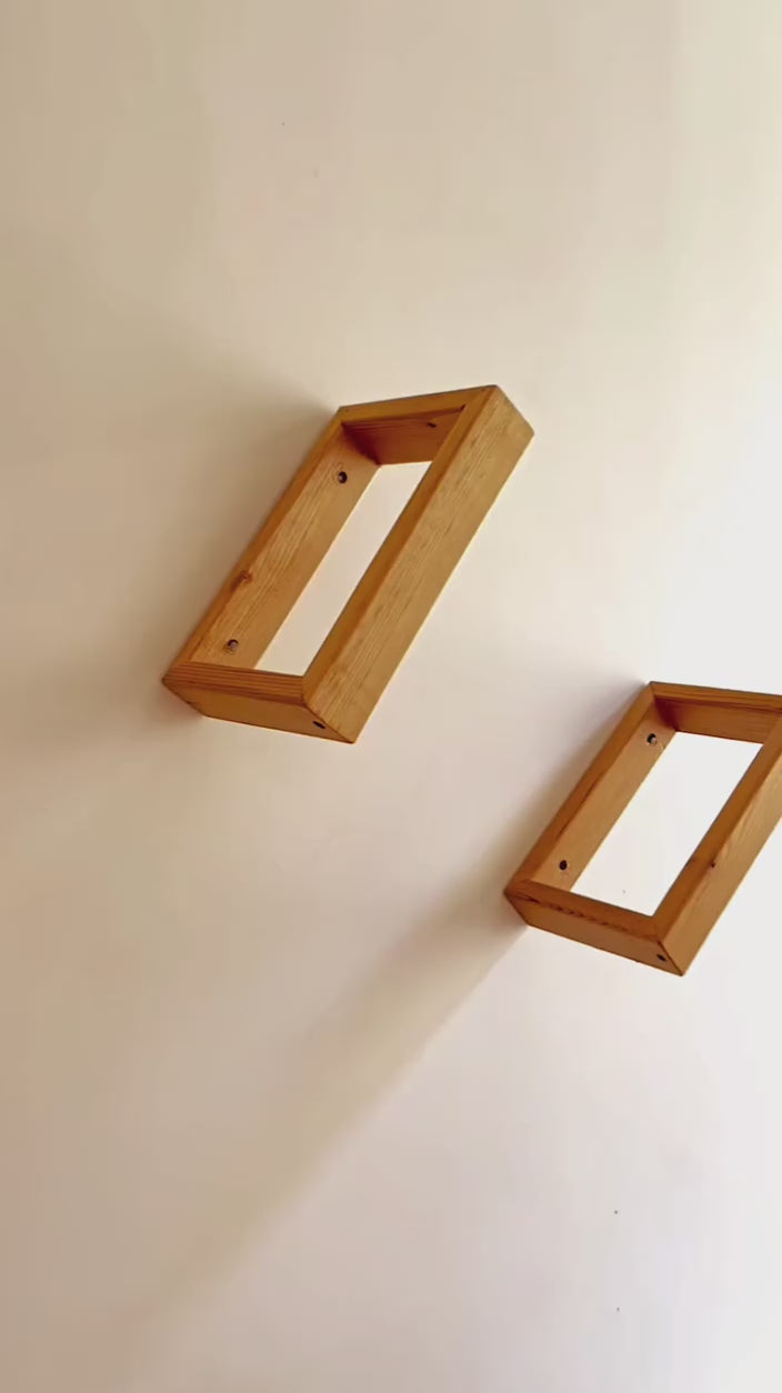Wooden Wall Box Shelf | Handcrafted Hanging Storage Shelf for Home & Kitchen